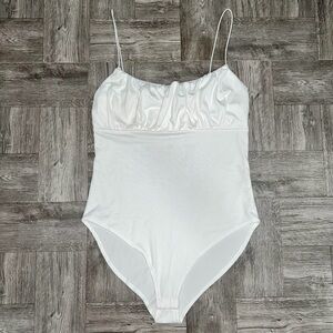 White Spaghetti Strap Bodysuit Size Small